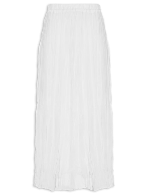 Saia Midi Texturizada – Branco