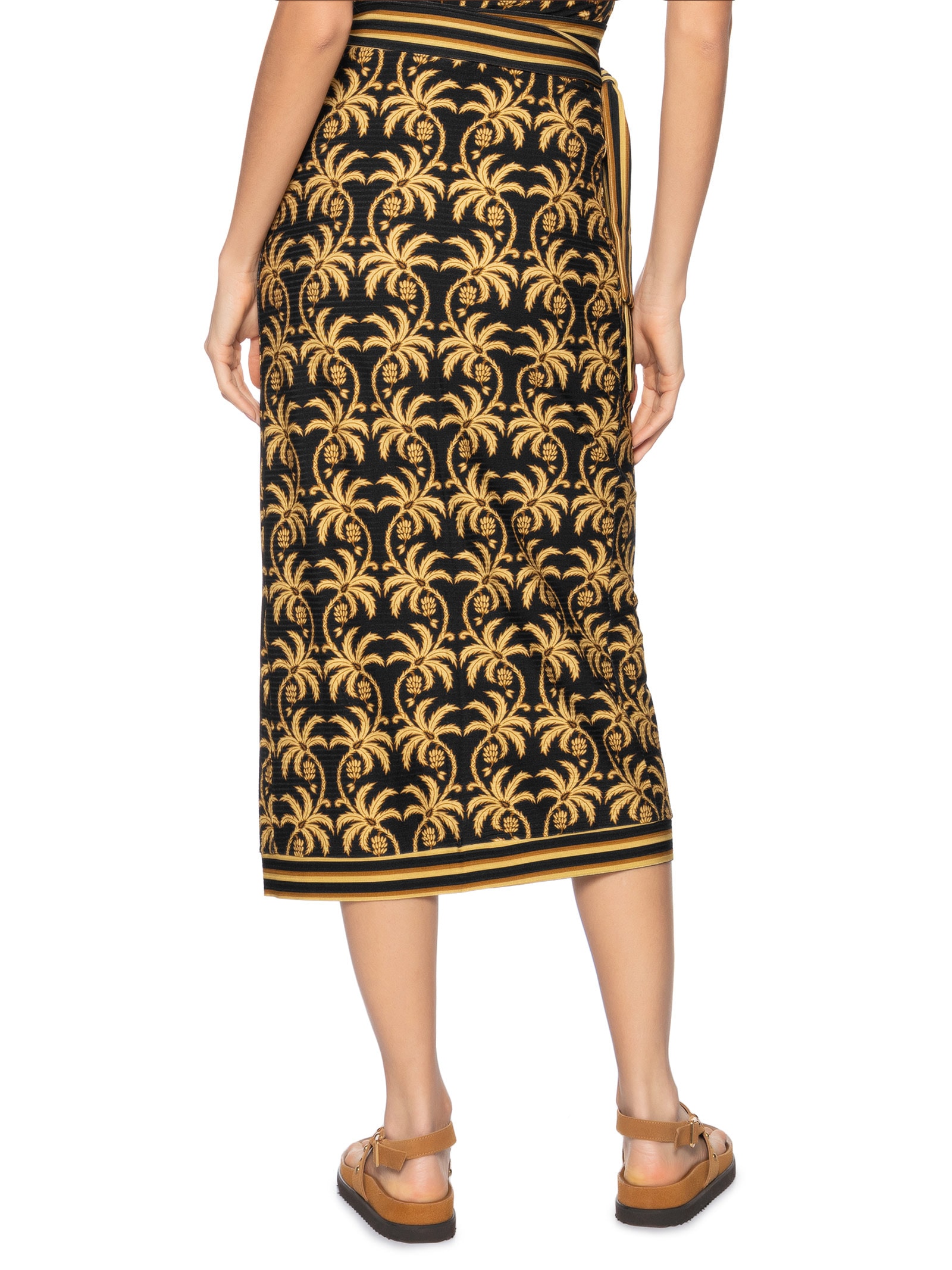 Saia Midi Trancoso Preto Farm