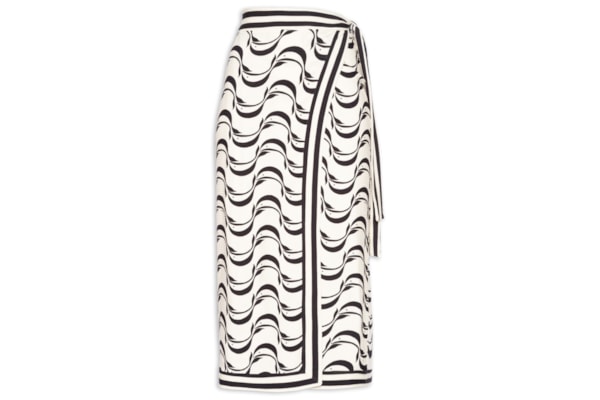 Saia Midi Transpasse Peixe Copa - Off White