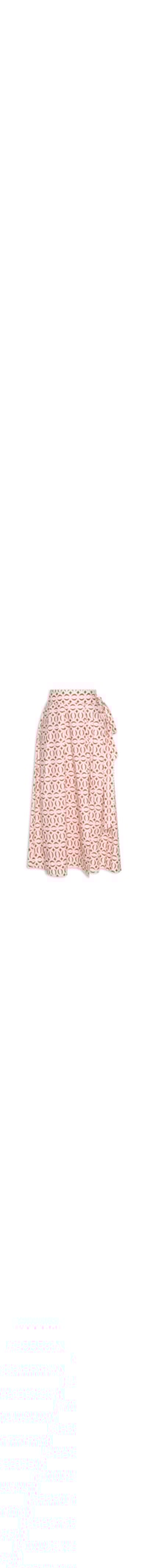 Saia Midi Tricoline Estampa Cobogós - Vermelho