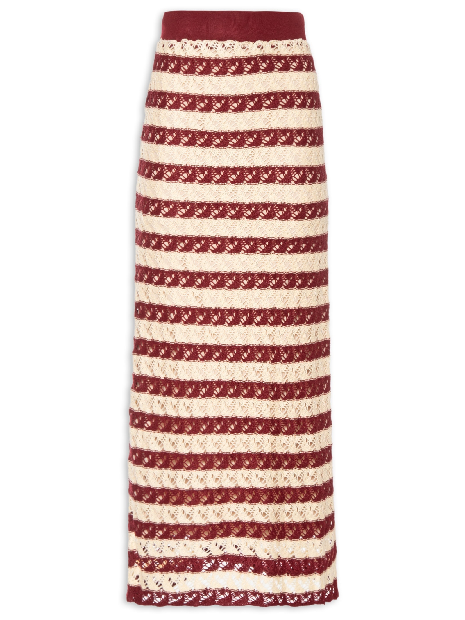 Saia Midi Tricot Bicolor Feminina – Vermelho Dress To
