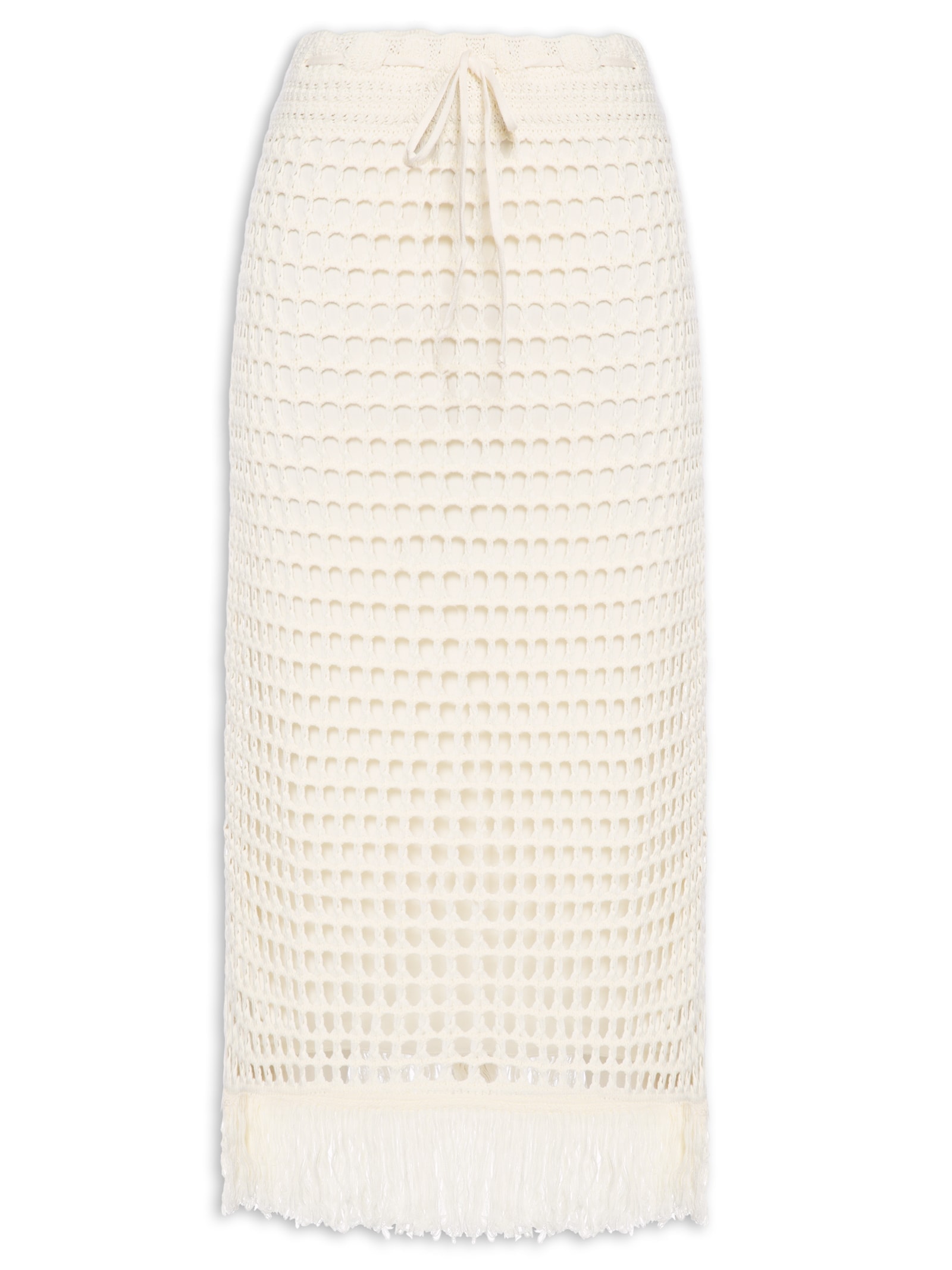Saia Midi Tricot Branco  Farm