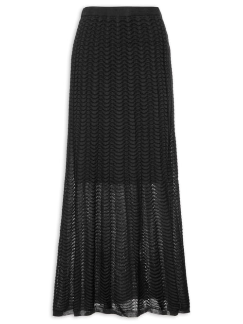 Saia Midi Tricot Ciclo - Preto