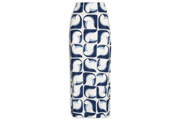 Saia Midi Tuca Tropical - Azul