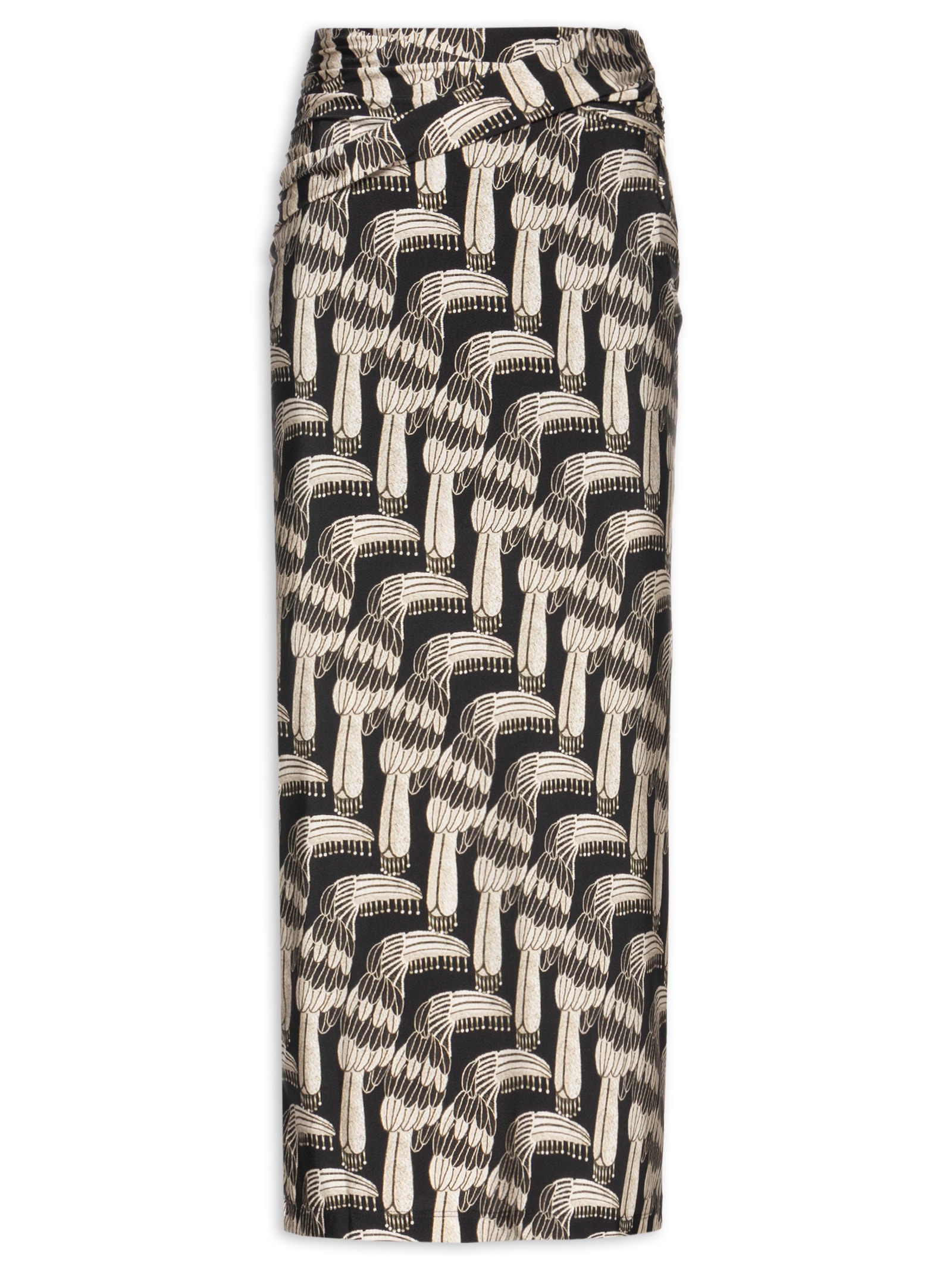 Saia Midi Tucanário Preta Farm