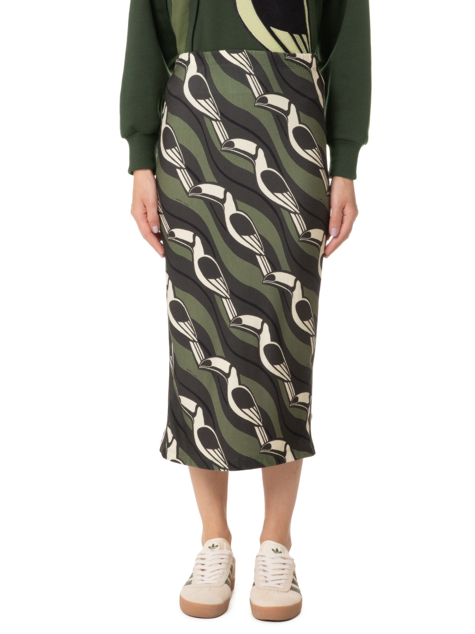 Saia Midi Tucano Gráfico Verde Farm