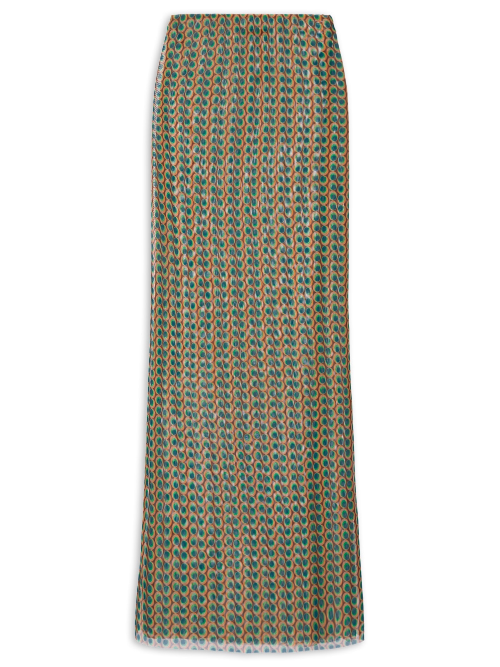 Saia Midi Tule Geo Verde Animale