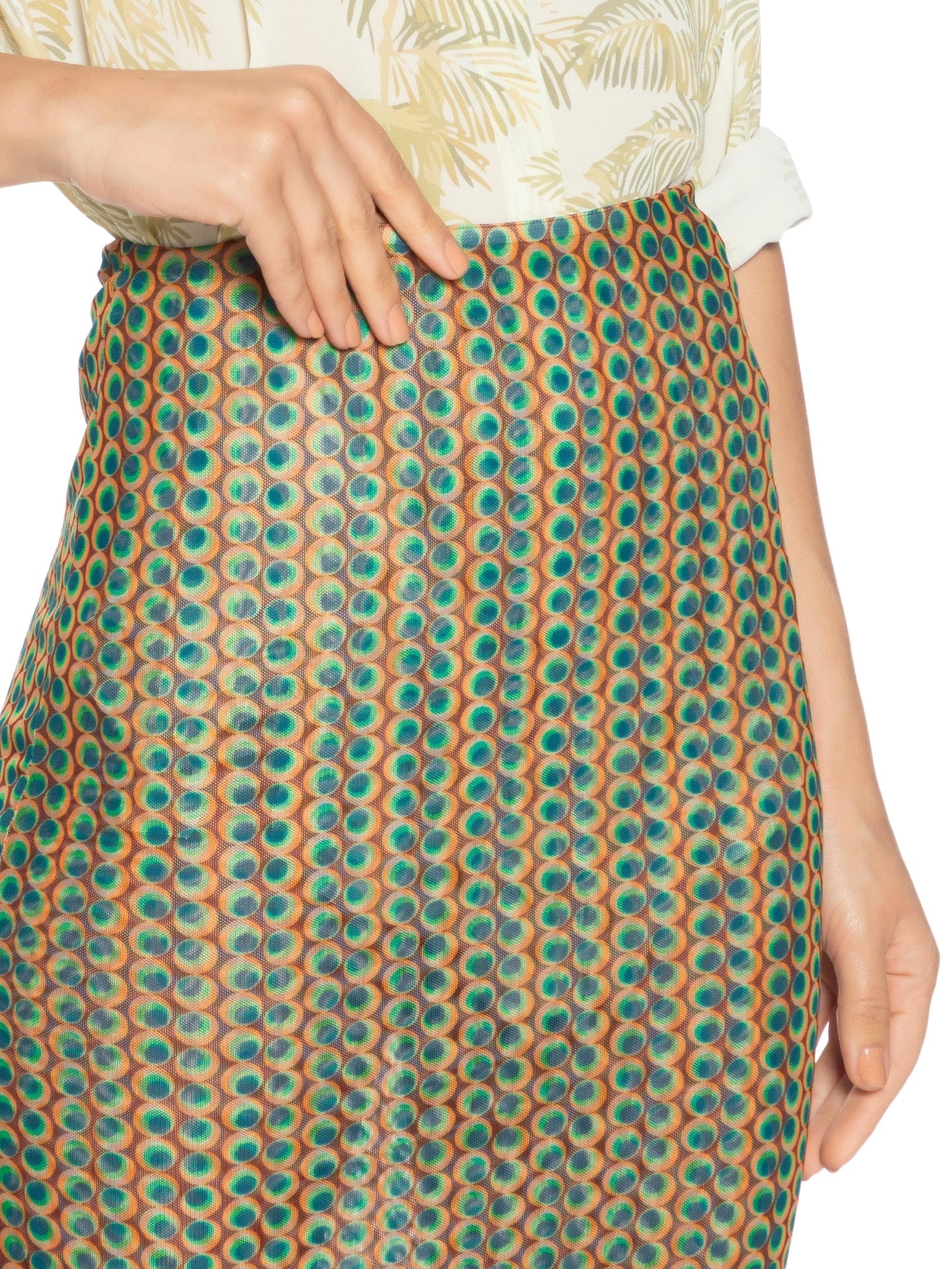 Saia Midi Tule Geo Verde Animale