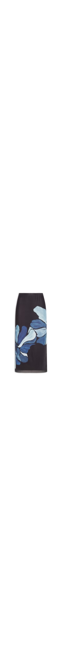 Saia Midi Tule Jardim De Amora - Preto