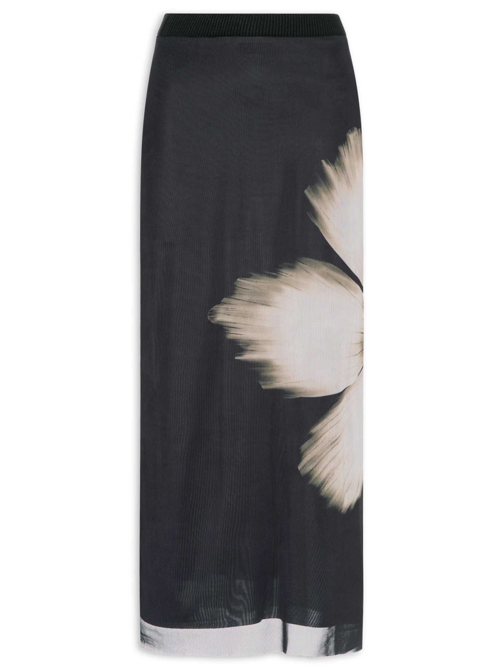 Saia Midi Tule Maya Preto Farm