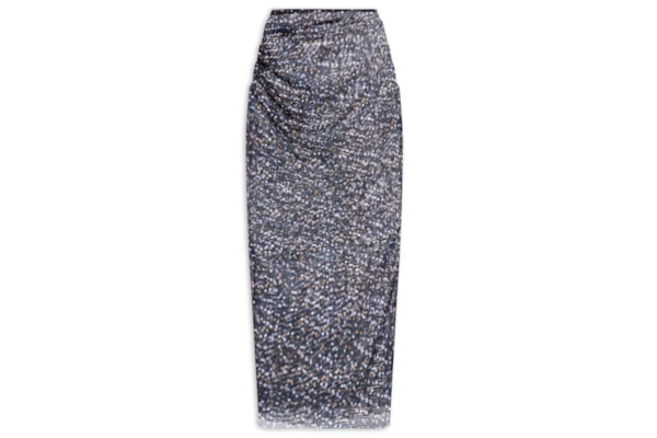 Saia Midi Tule Pois - Preto