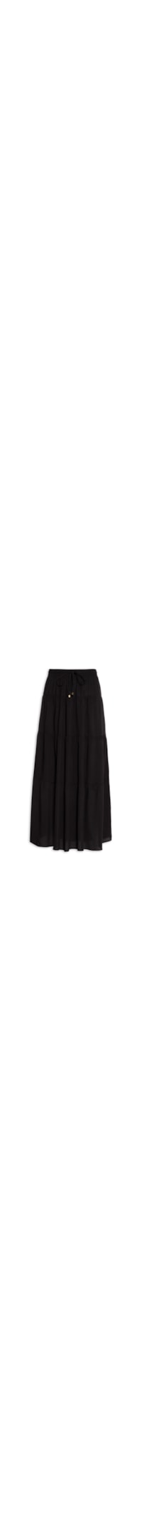 Saia Midi Viscose - Preto