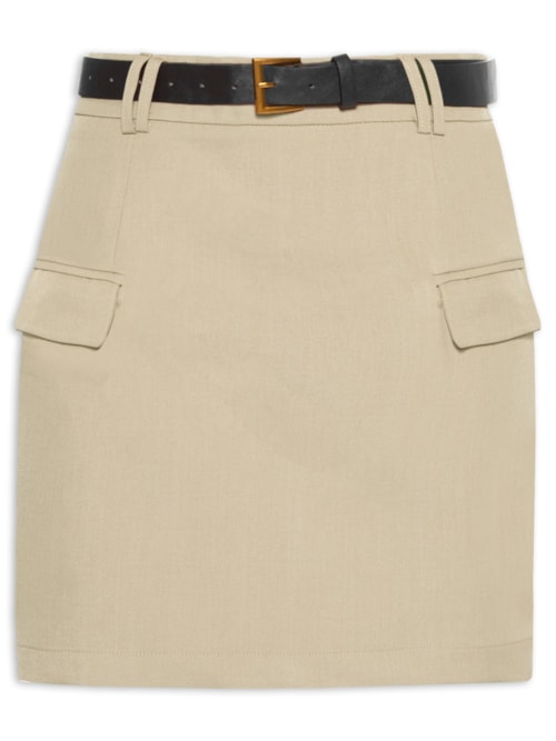 Saia Mini Com Cinto Removível – Bege