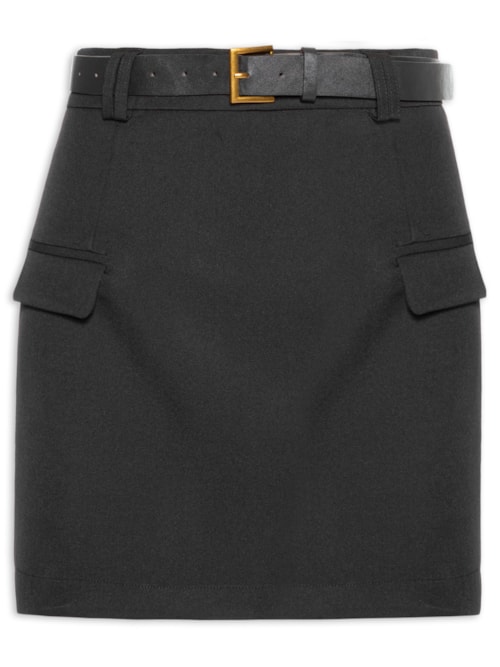 Saia Mini Com Cinto Removível – Preto