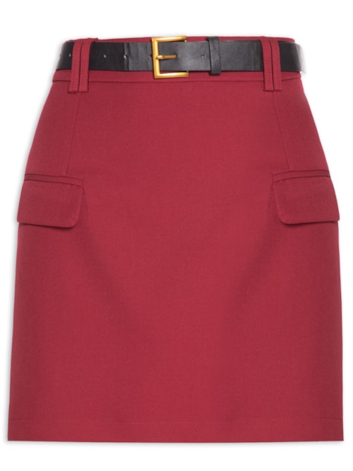 Saia Mini Com Cinto Removível – Vermelho