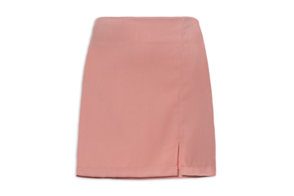 Saia Mini Fenda Lateral - Rosa