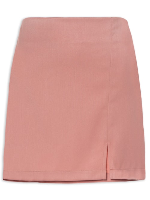 Saia Mini Fenda Lateral – Rosa
