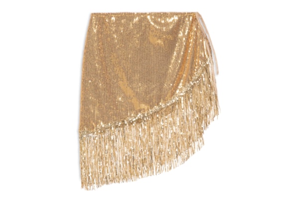 Saia Paetê Com Argola - Dourado