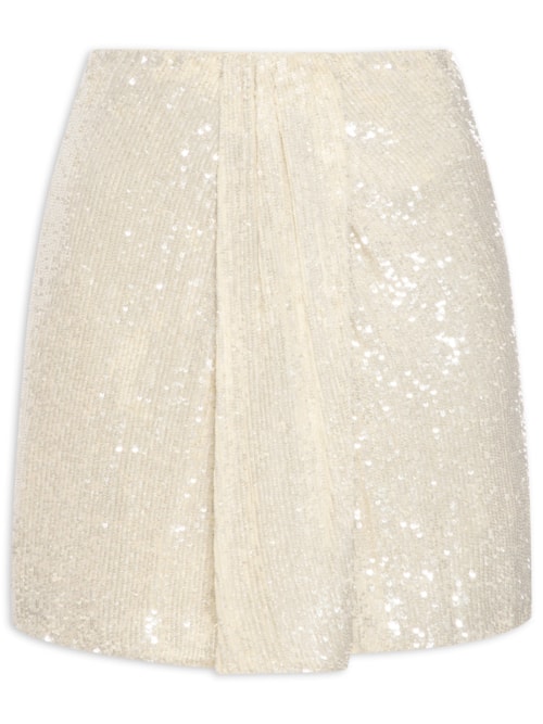 Saia Paetê Pastel – Bege