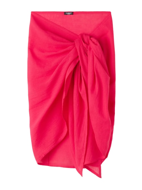 Saia Pareô Curta Em Algodão – Rosa