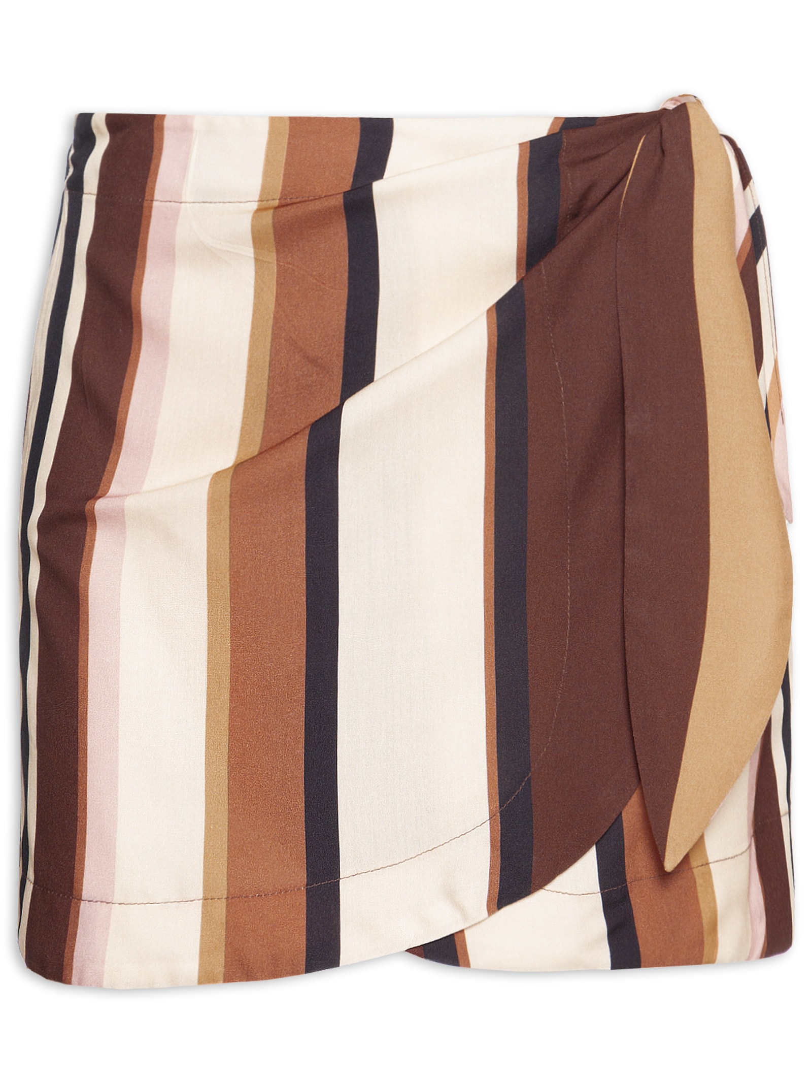 Saia Pareô Estampa Listra Dunas Marrom Dress To