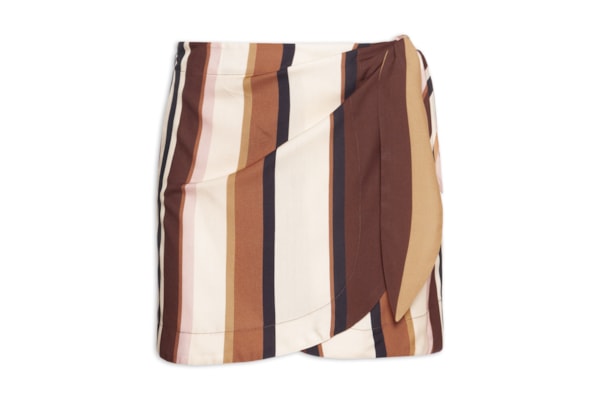 Saia Pareô Estampa Listra Dunas - Marrom