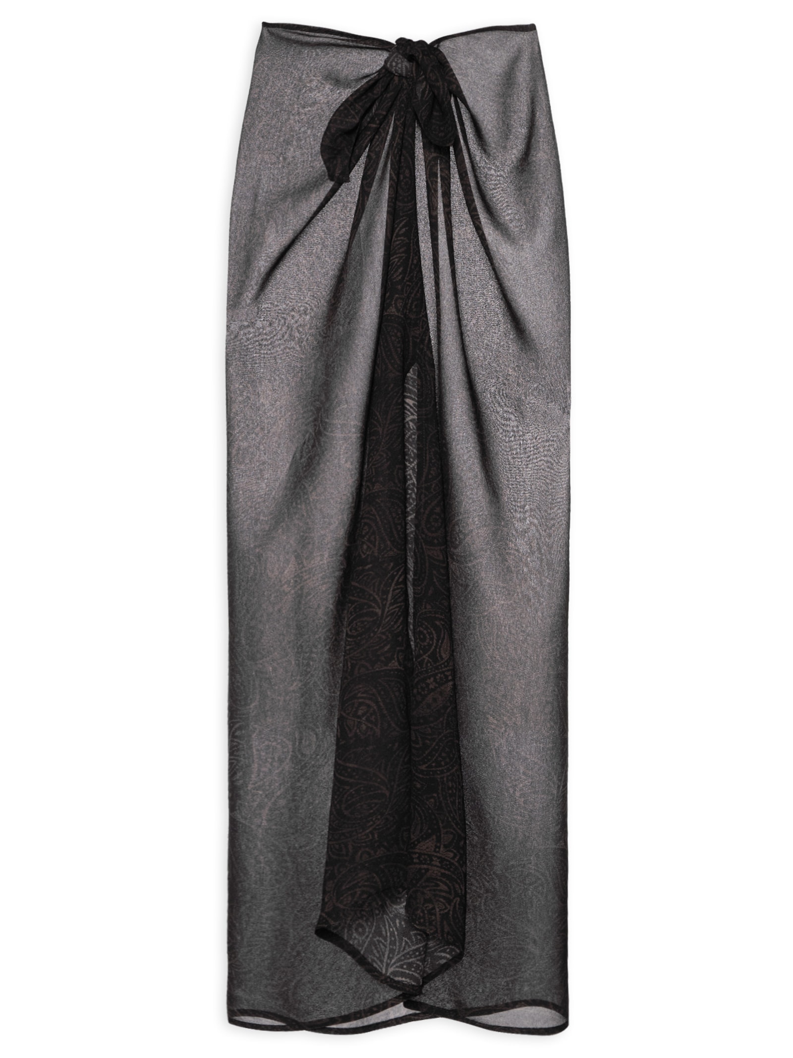 Saia Pareô Estampada Preto Cia Marítima