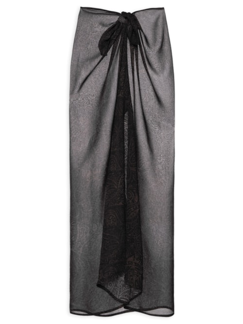 Saia Pareô Estampada – Preto