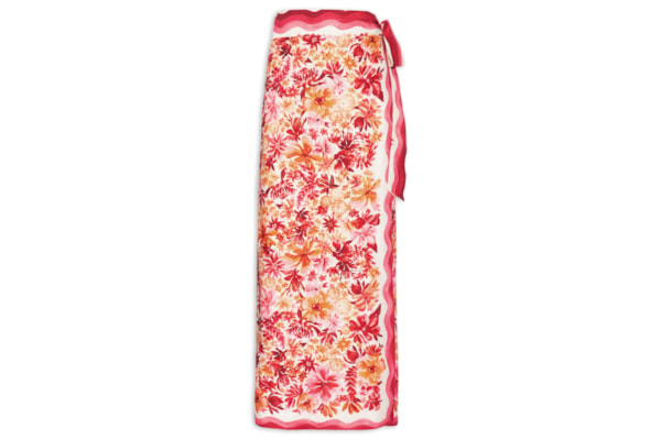 Saia Pareô Lenço Floraline - Vermelho