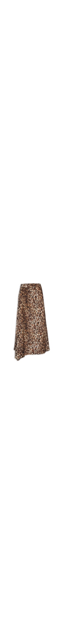 Saia Plano Midi Pregas Estampada - Animal Print