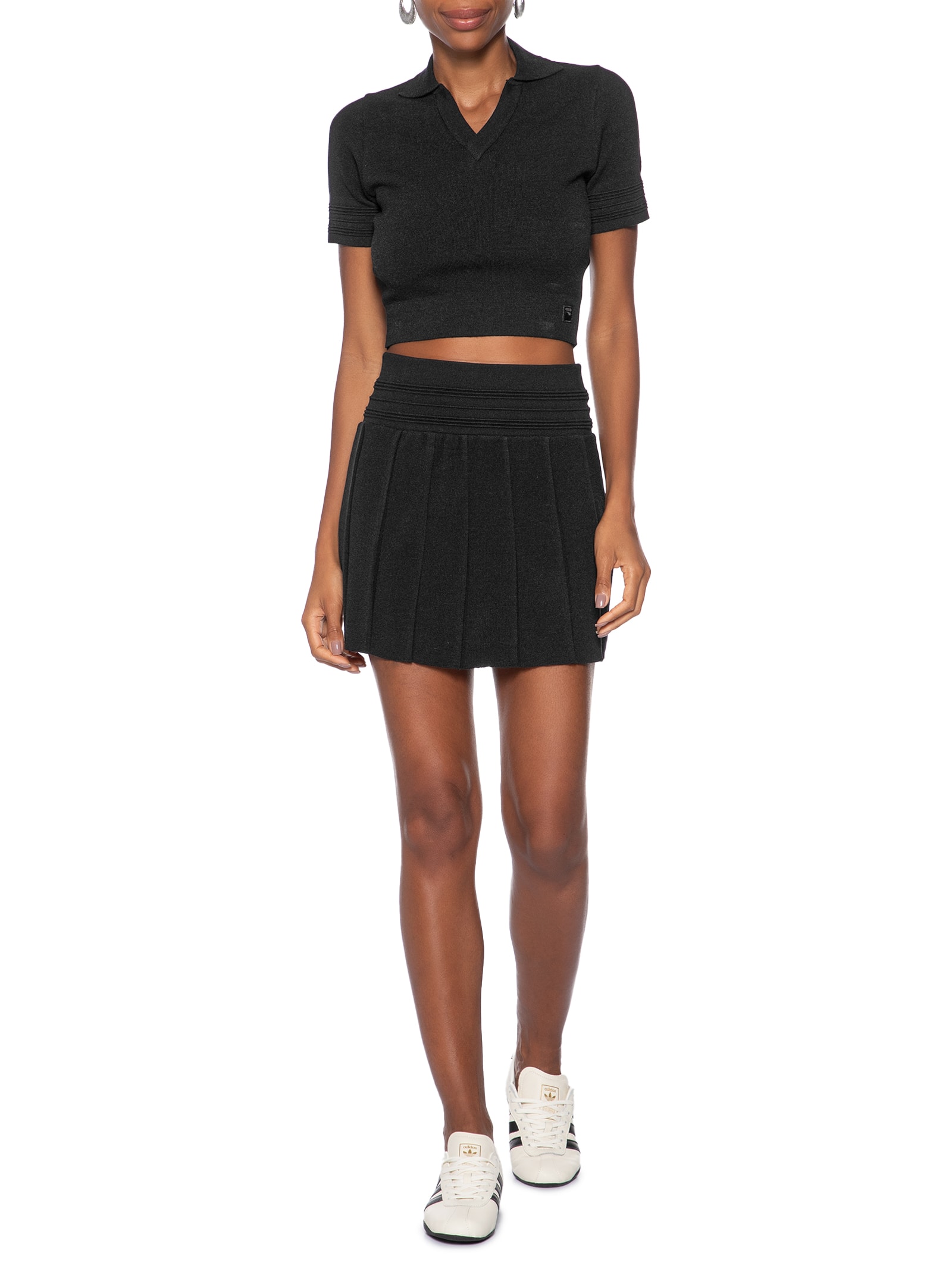 Saia Pleated Grand Turismo Preto Fila