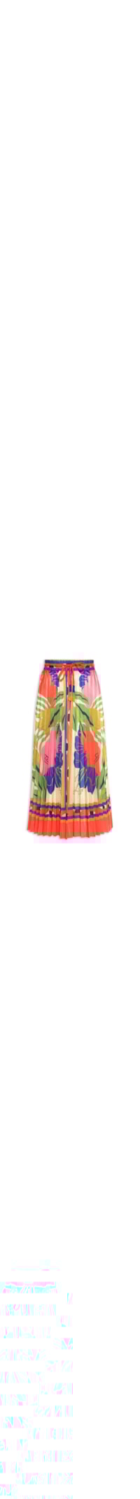 Saia Plissada Lenço Surreal - Vermelho