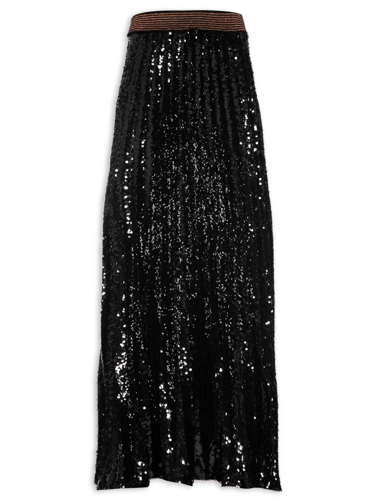 Vista 2 Saia Plissada Paetê PRETO PRETO