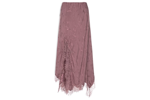 Saia Ponta Jacquard Taupe - Marrom