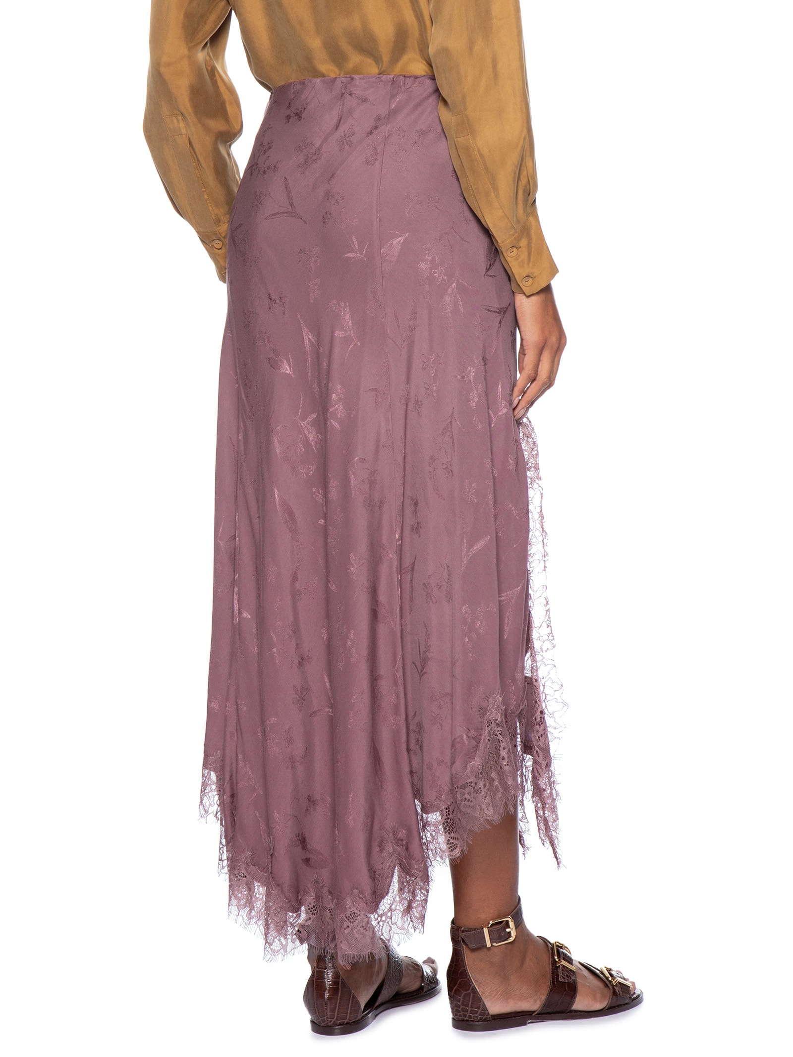 Saia Ponta Jacquard Taupe Marrom Animale