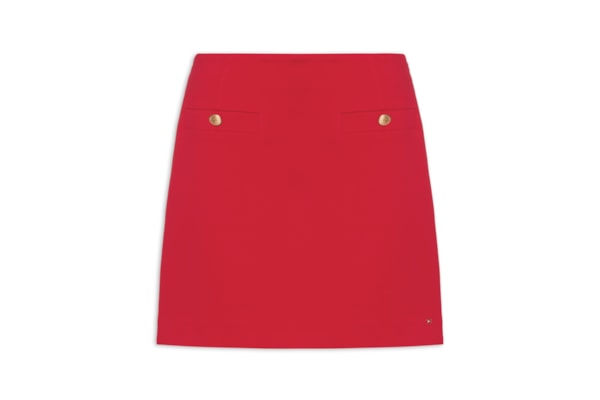 Saia Ponte Gold Button - Vermelho