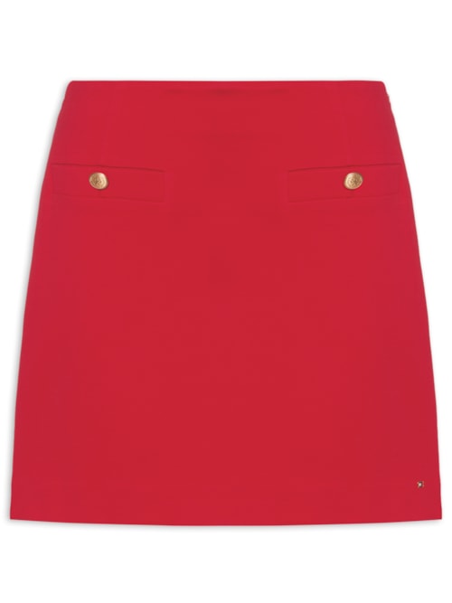 Saia Ponte Gold Button – Vermelho