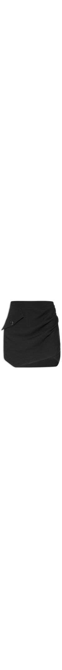 Saia Pregas Laterais Bolso Fake - Preto