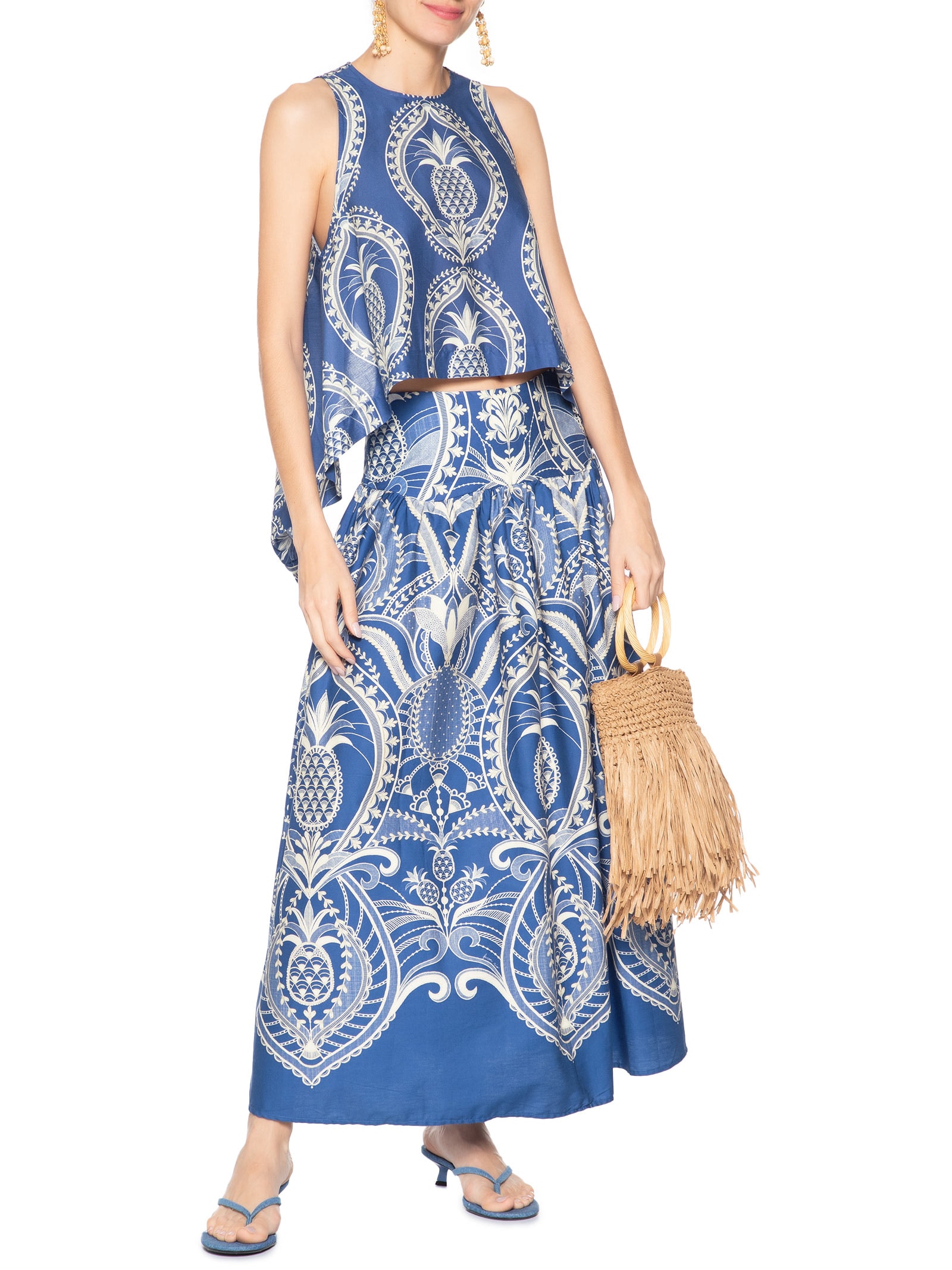 Saia Primor De Abacaxi Azul Farm