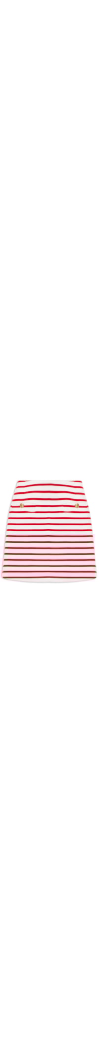 Saia Punto Striped Gold Button - Vermelho