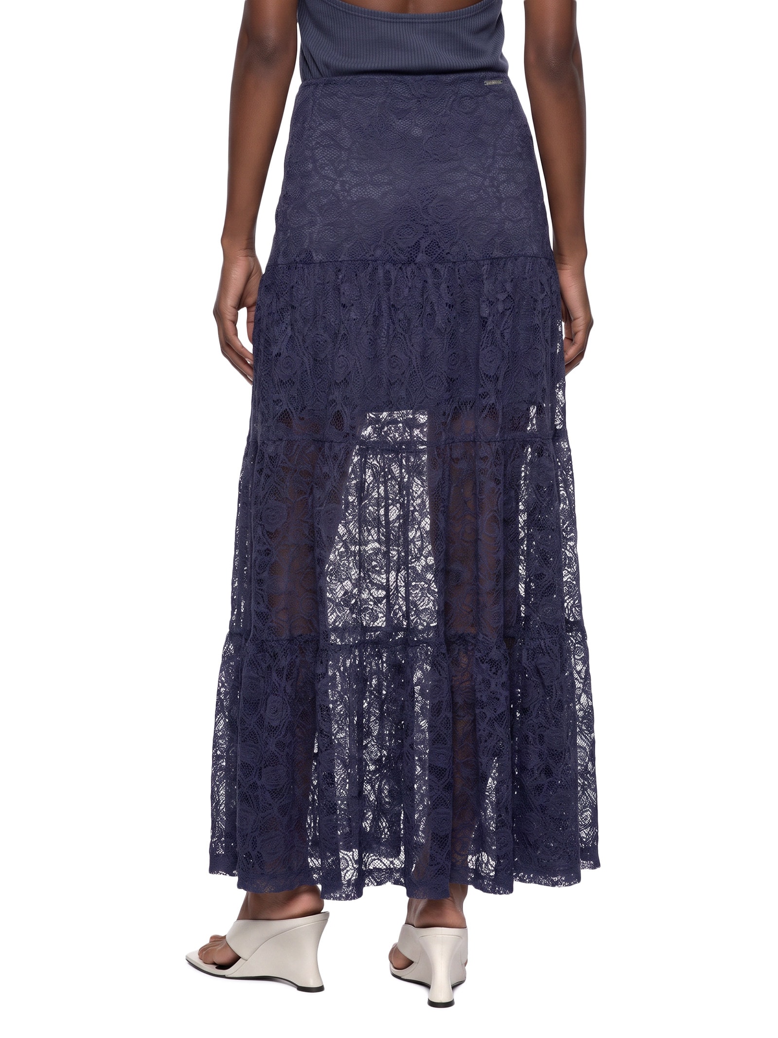 Saia Renda Azul Colcci
