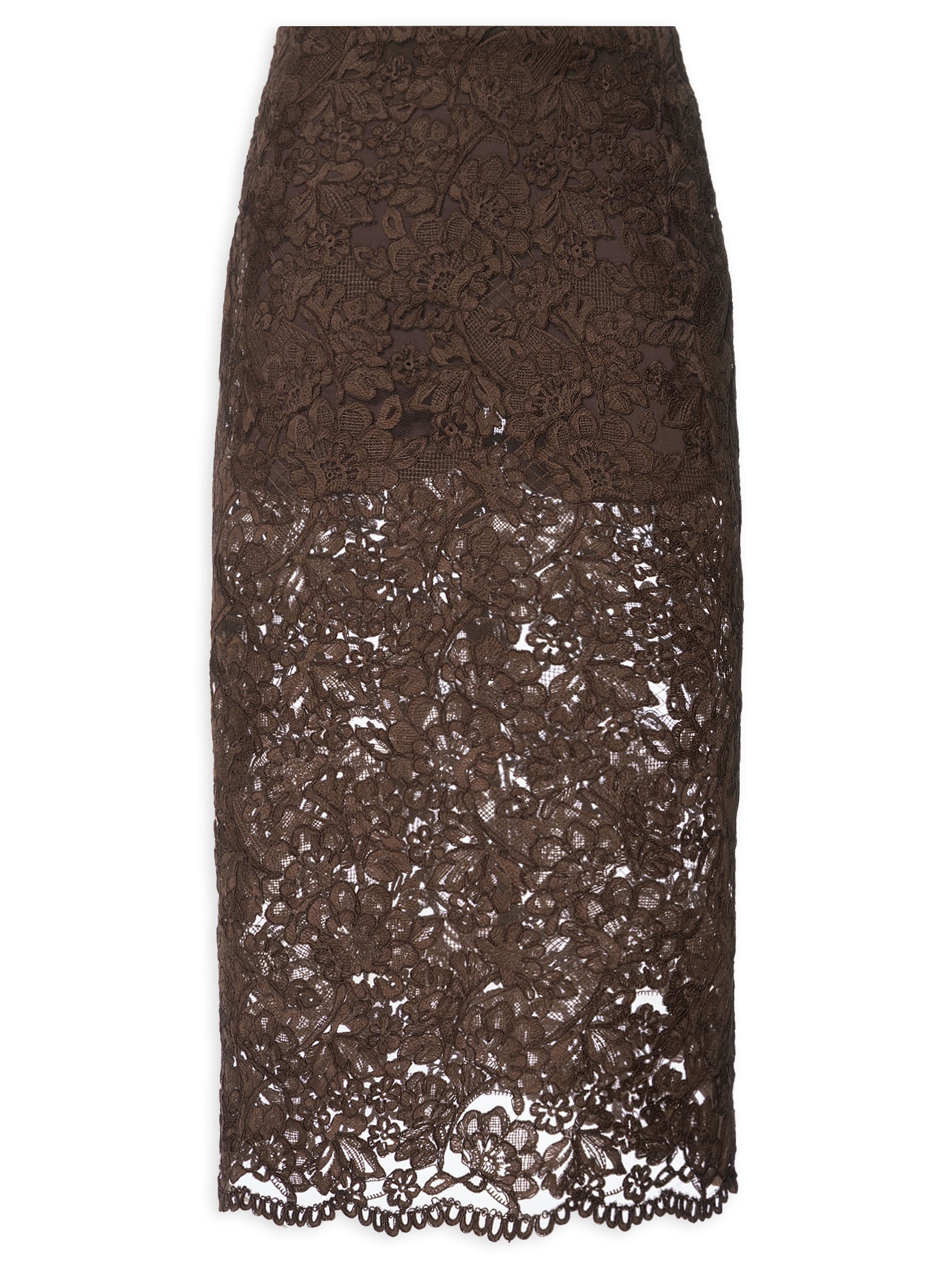 Saia Renda Dries Marrom Animale