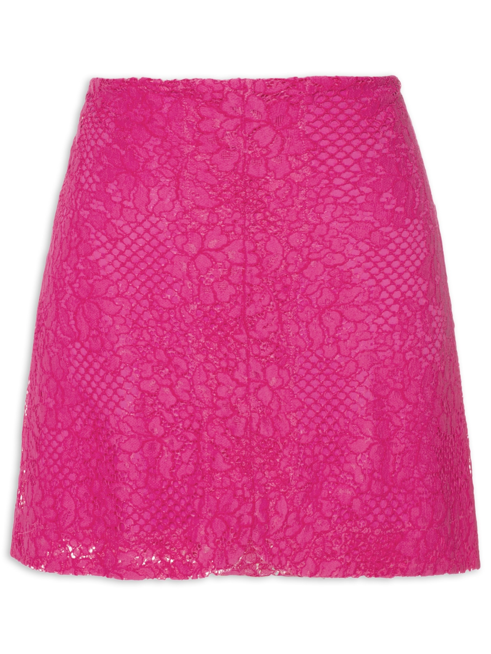 Saia Renda Rosa Colcci