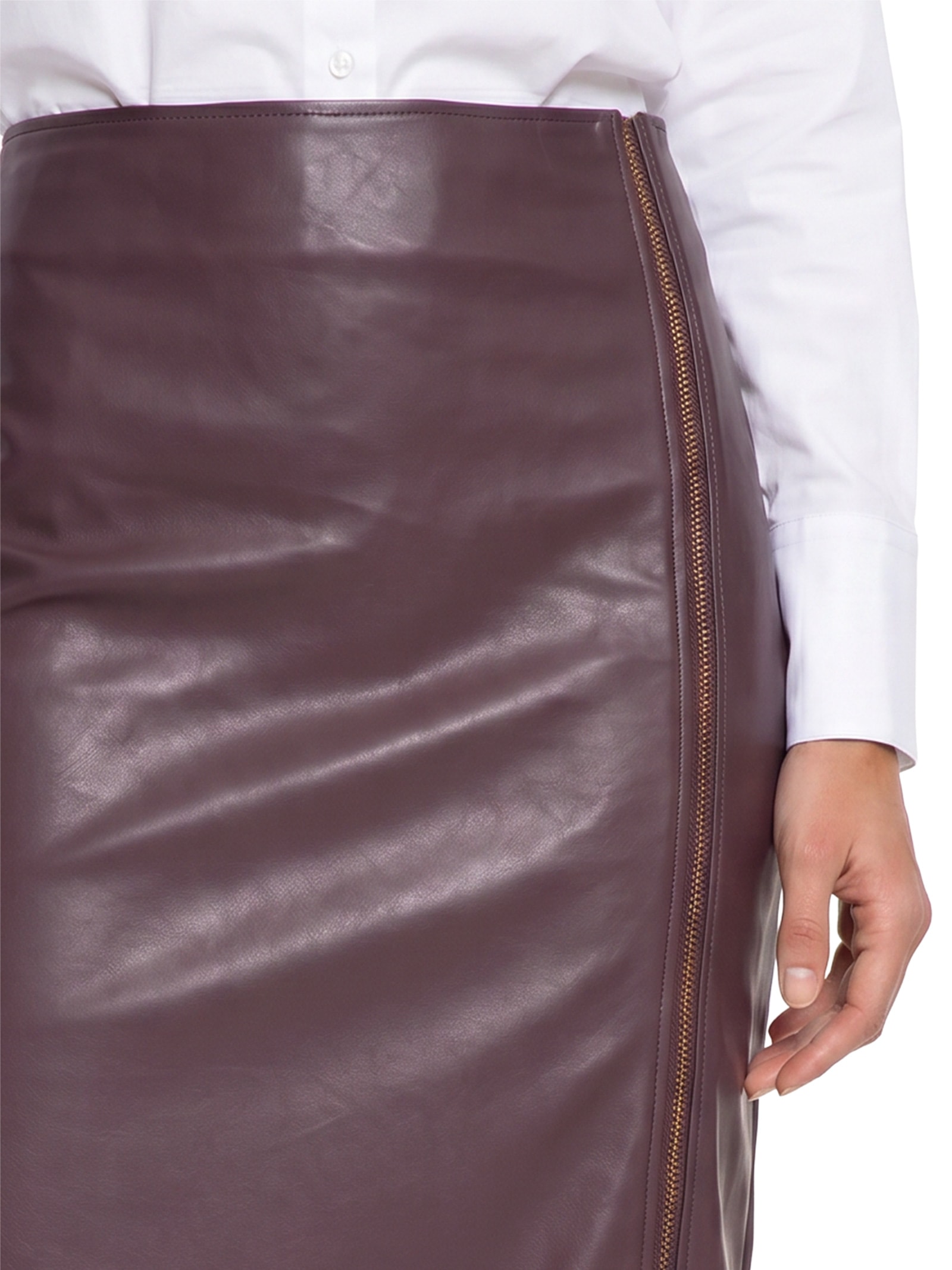 Saia Reta Super Midi Cintura Alta Vermelho Lança Perfume