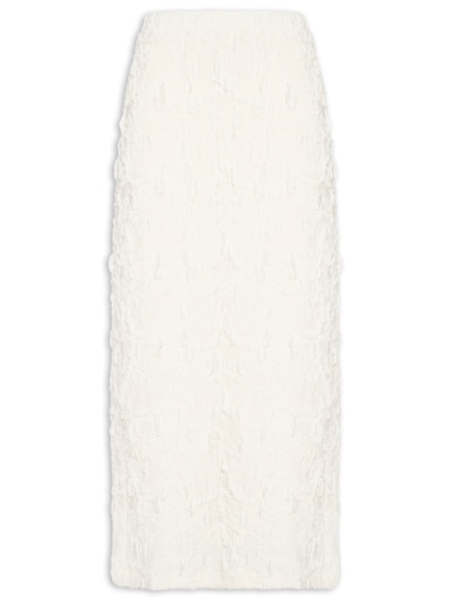Saia Reta Textura - Branco