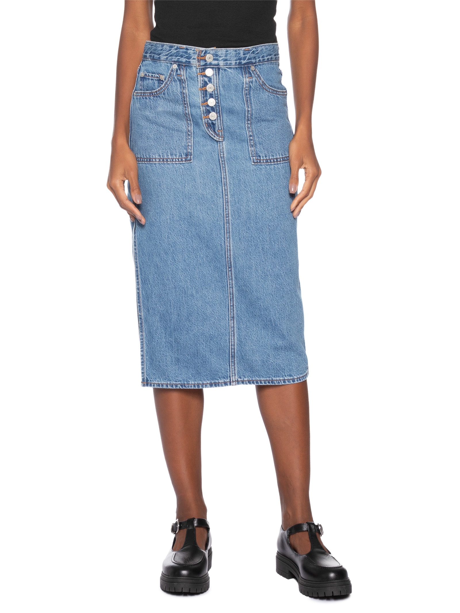 Saia Revers Side Slit Azul Levi's