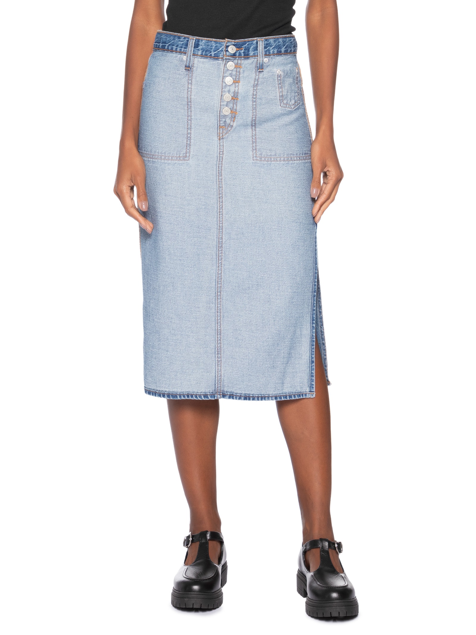 Saia Revers Side Slit Azul Levi's