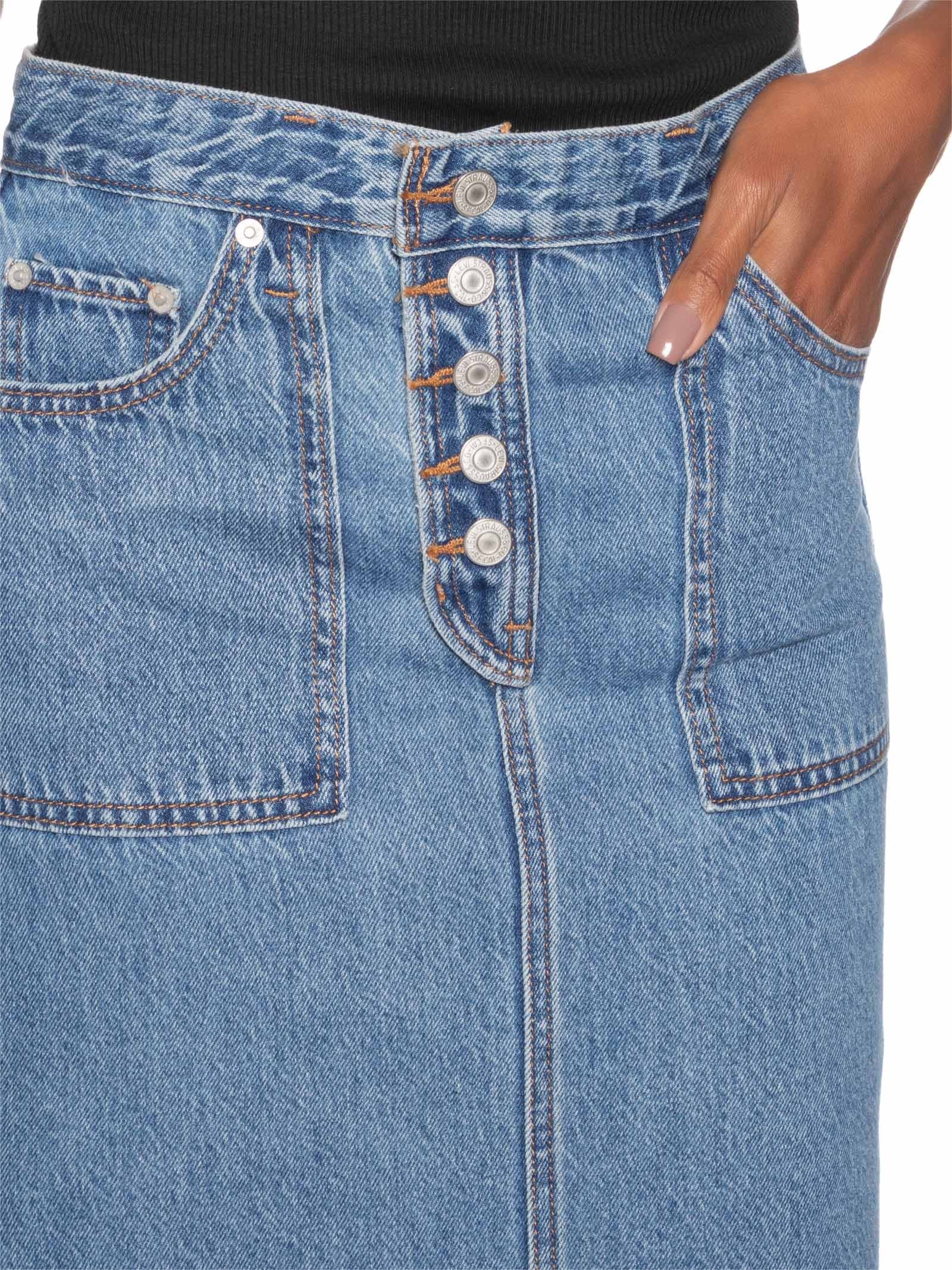 Saia Revers Side Slit Azul Levi's