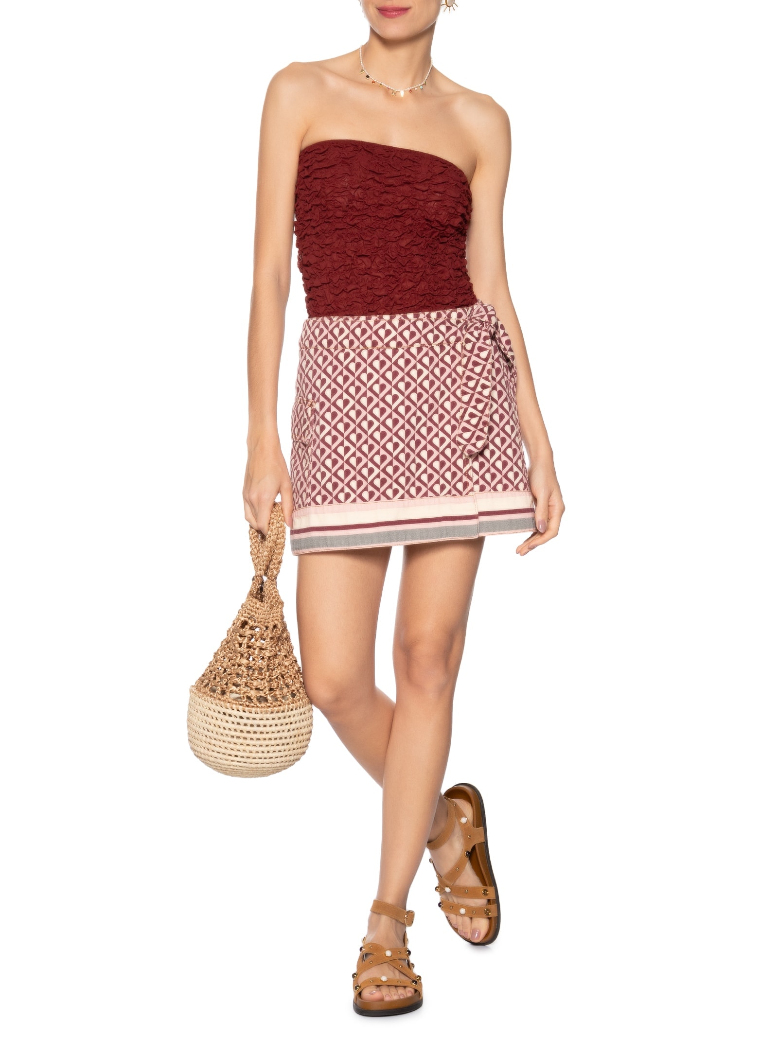 Saia Sarja Amore Marrom Farm