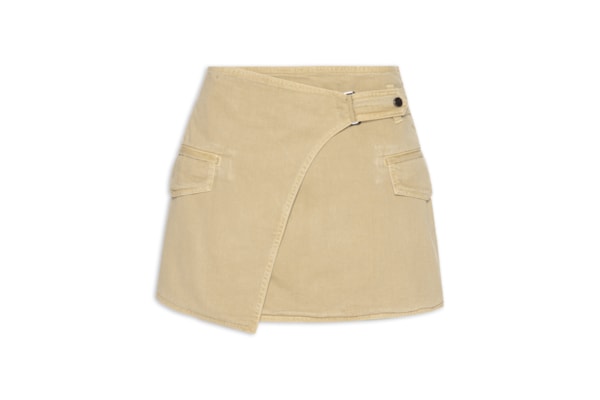 Saia Sarja Curta Lapela Assimétrica - Verde